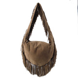 MICHAEL KORS SUEDE FRINGE HOBOS TAUPE