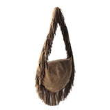 MICHAEL KORS SUEDE FRINGE HOBOS TAUPE