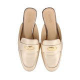 MICHAEL KORS LEATHER LOAFERS GOLD 7.5