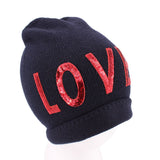 GUCCI LOVED SEQUIN BEANIE HATS NAVY S