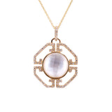 MADISON L 14K GOLD MOTHER-OF-PEARL & DIAMOND NECKLACES