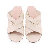 WANDLER LOUIE LEATHER MULE SANDALS CREAM 41 EU | 10 US