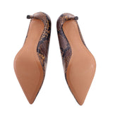 BANANA REPUBLIC SNAKE EMBOSSED LEATHER HEELS BROWN 8 US