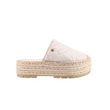 DKNY RICKI ESPADRILLE PLATFORM SANDALS CREAM 8 US