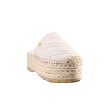 DKNY RICKI ESPADRILLE PLATFORM SANDALS CREAM 8 US