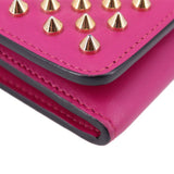 CHRISTIAN LOUBOUTIN MACARON SPIKE STUD WRISTLET WALLETS PINK