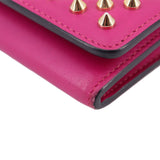 CHRISTIAN LOUBOUTIN MACARON SPIKE STUD WRISTLET WALLETS PINK