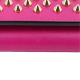 CHRISTIAN LOUBOUTIN MACARON SPIKE STUD WRISTLET WALLETS PINK