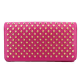 CHRISTIAN LOUBOUTIN MACARON SPIKE STUD WRISTLET WALLETS PINK