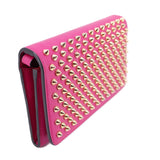 CHRISTIAN LOUBOUTIN MACARON SPIKE STUD WRISTLET WALLETS PINK