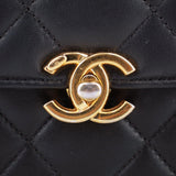 CHANEL TOP HANDLE FLAP CROSSBODYS BLACK