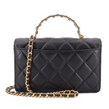 CHANEL TOP HANDLE FLAP CROSSBODYS BLACK