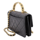 CHANEL TOP HANDLE FLAP CROSSBODYS BLACK