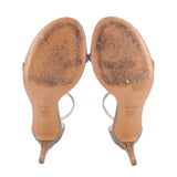STUART WEITZMAN NUDIST GLITTER HEELED SANDALS SILVER 10 US