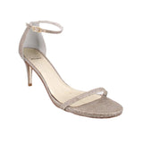 STUART WEITZMAN NUDIST GLITTER HEELED SANDALS SILVER 10 US