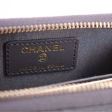 CHANEL LAMBSKIN QUILTED CHANEL 19 ZIPPED COIN WALLETS GRAY