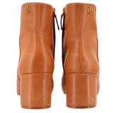 TORY BURCH LEATHER BOOTS BROWN 8.5 US