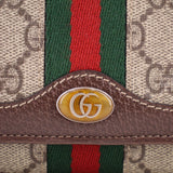 GUCCI OPHIDIA WALLET ON A CHAIN CROSSBODYS BROWN