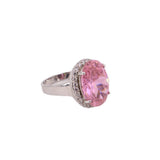 STERLING SILVER PINK CRYSTAL RINGS 10