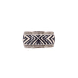 STERLING SILVER ENAMEL ZEBRA STRIPE RINGS 11