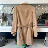 GEN LOVE BREA DOUBLE BREASTED 3/4 LENGTH COAT OUTERWEAR TAN M