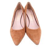 FERRAGAMO SUEDE HEELS BROWN 8.5 US