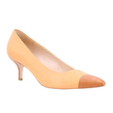 FERRAGAMO LEATHER HEELS TAN 8.5