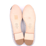 CHANEL WOVEN FLATS SILVER 39 EU | 7.5 US