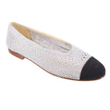 CHANEL WOVEN FLATS SILVER 39 EU | 7.5 US