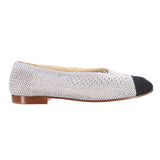 CHANEL WOVEN FLATS SILVER 39 EU | 7.5 US