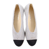 CHANEL WOVEN FLATS SILVER 39 EU | 7.5 US