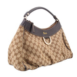 GUCCI ABBEY D RING SHOULDER BAGS TAN