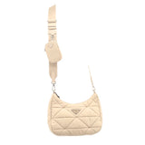 PRADA RE-NYLON QUILTED CROSSBODYS TAN