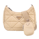 PRADA RE-NYLON QUILTED CROSSBODYS TAN