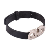 FERRAGAMO GANCINI LEATHER BRACELETS BLACK