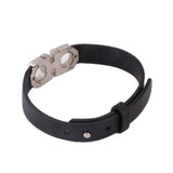 FERRAGAMO GANCINI LEATHER BRACELETS BLACK