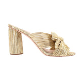 LOEFFLER RANDALL PENNY PLEATED BOW HEELS GOLD 8 US