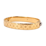 LOUIS VUITTON LV NANOGRAM CUFF BRACELETS GOLD S