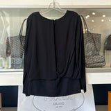 COS LONG SLEEVE GATHERED TOPS BLACK S | 6
