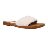 STUART WEITZMAN NATURAL SHEEP SHEARLING CAMMY SANDALS CREAM 7.5 US