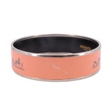 HERMES ENAMEL PLATED CUFF BRACELETS SALMON