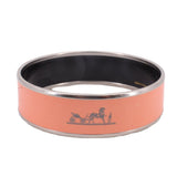 HERMES ENAMEL PLATED CUFF BRACELETS SALMON
