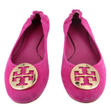 TORY BURCH REVA SUEDE BALLET FLATS FUCHSIA 9.5 US