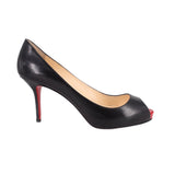 CHRISTIAN LOUBOUTIN PEEP TOE HEELS BLACK 39 EU | 8 US