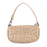 BY FAR MINI RACHEL CROC EMBOSSED SHOULDER BAGS TAN