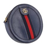 GUCCI OPHIDIA LEATHER ROUND CROSSBODYS BLUE