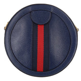 GUCCI OPHIDIA LEATHER ROUND CROSSBODYS BLUE