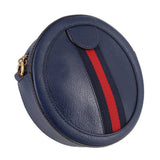 GUCCI OPHIDIA LEATHER ROUND CROSSBODYS BLUE