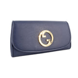 GUCCI CONTINENTAL BLONDIE WALLET ON A CHAIN CROSSBODYS NAVY