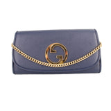 GUCCI CONTINENTAL BLONDIE WALLET ON A CHAIN CROSSBODYS NAVY